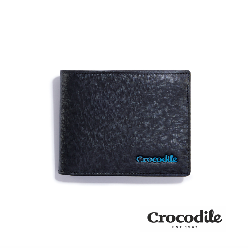 Crocodile 鱷魚皮件 皮夾/短夾 9卡夾 雙鈔 Oxford牛津系列 0103-11103-黑藍兩色