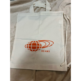 BEAMS 2Way 抽繩斜背包 環保包 購物袋