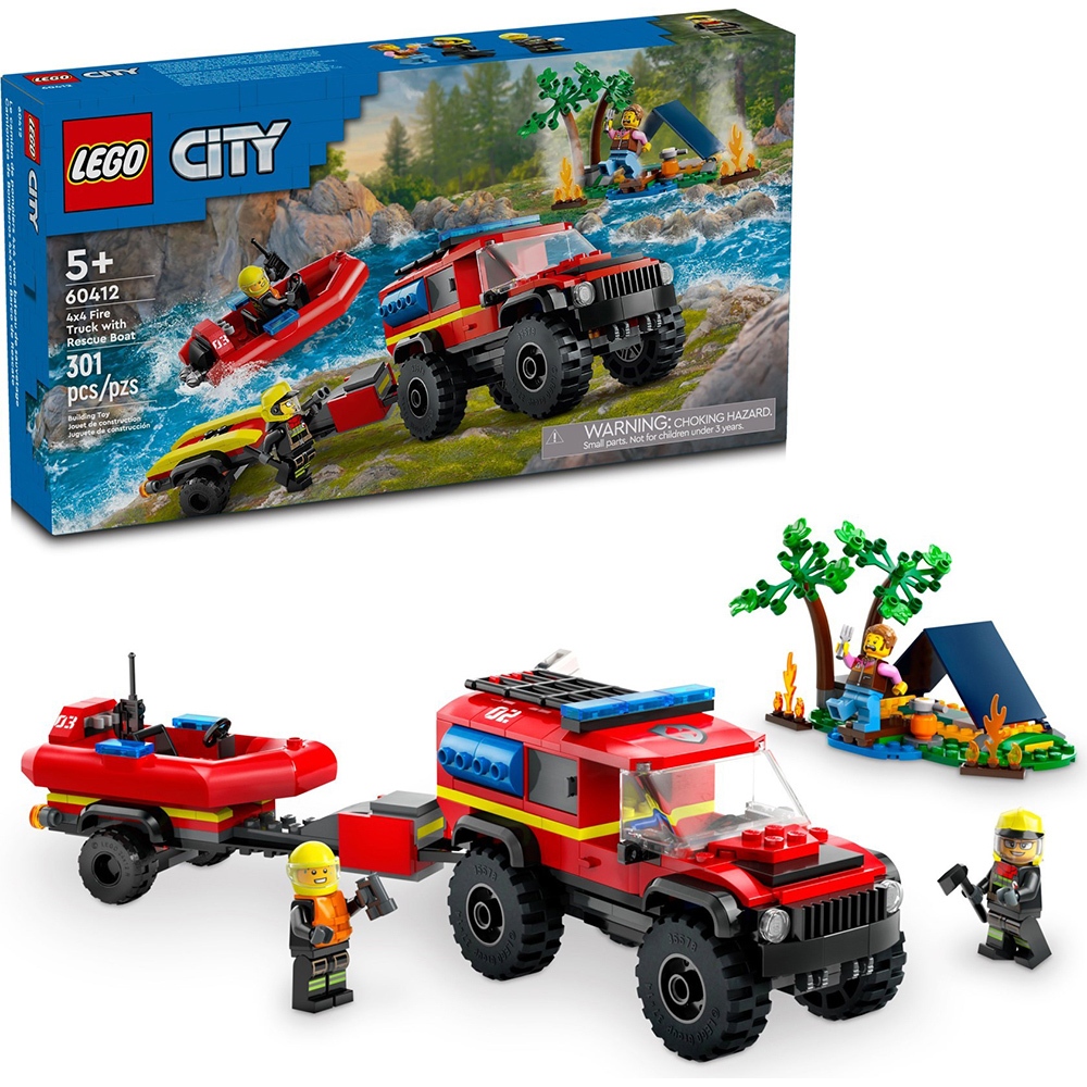 LEGO樂高 LT60412 City 城市系列 - 四輪驅動消防車和救援艇
