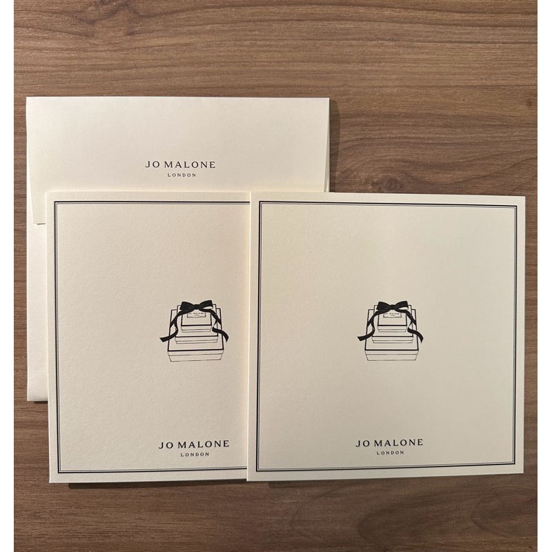 英國香氛品牌 Jo Malone 專櫃卡片(2張卡片附信封) 生日卡片 聖誕卡 賀卡 情人節卡  明信片