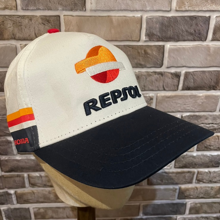 REPSOL &amp; HONDA 西班牙國家石油公司 刺繡棒球帽 老帽 平板帽 限量 百分百正品