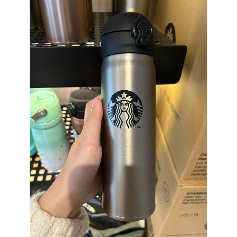 &lt;桑普小樣&gt; Starbucks  星巴克  750mlLSBK女神隨身瓶 經典星巴克銀色保溫瓶