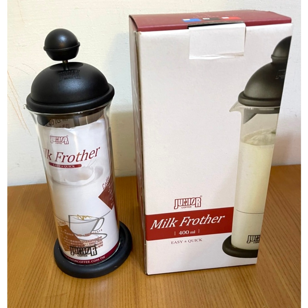 喬尼亞 JUNIOR COFFEE (黑色) 法式奶泡器 手動奶泡器 400ml 台灣製