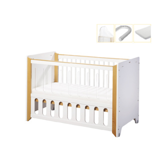 【BENDi】多功能碳纖升降X透明MORE嬰兒床-暢銷組(床板6段側欄3段可調/可併大床/書桌/遊戲床)