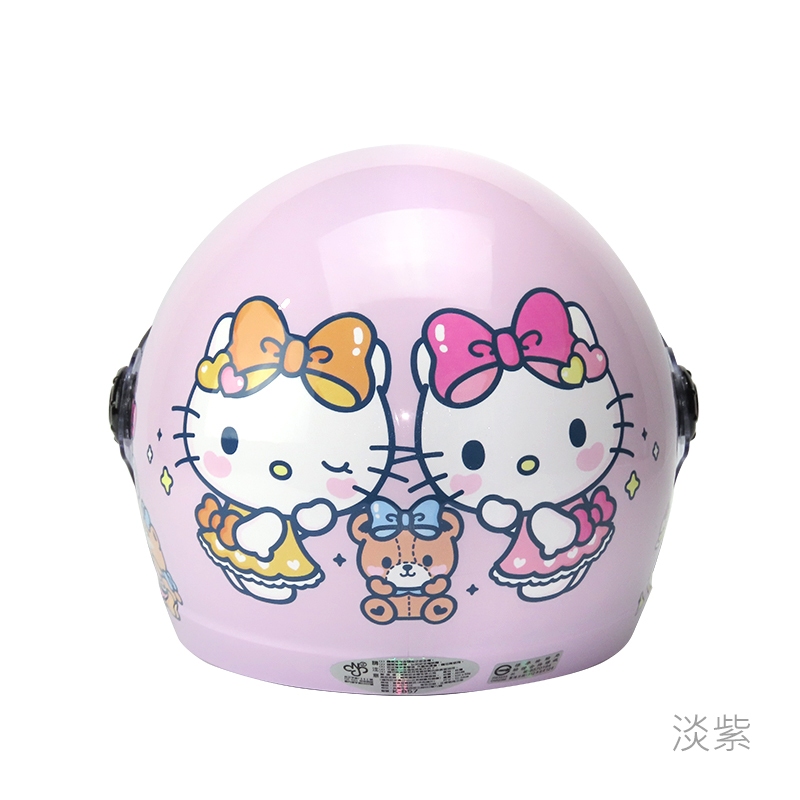 小童 / 大童安全帽 Hello Kitty 50週年紀念版登場！｜正版卡通授權｜淡紫/粉色