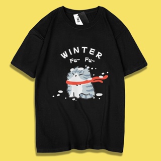 JZ TEE 冬季特別款-貓咪 印花衣服短袖T恤S~2XL 男女通用版型