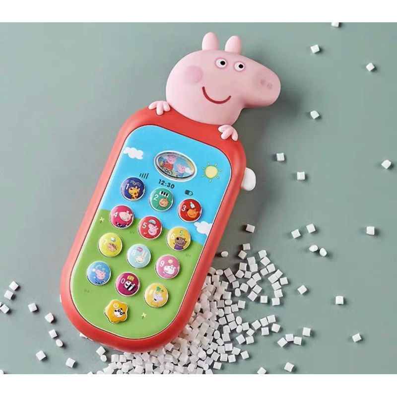 佩佩豬婴兒玩具手機啃咬軟膠寶寶早教益智兒童多功能雙語佩佩豬電話