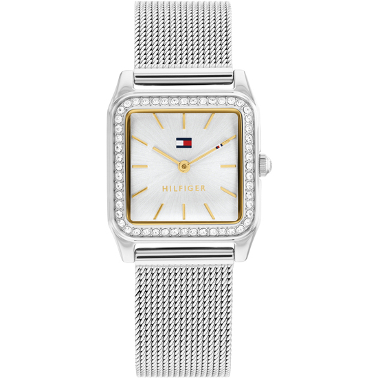 原廠保固兩年【高雄時光鐘錶】Tommy Hilfiger 1782608 方形 銀色 錶盤 手錶 女錶 腕錶