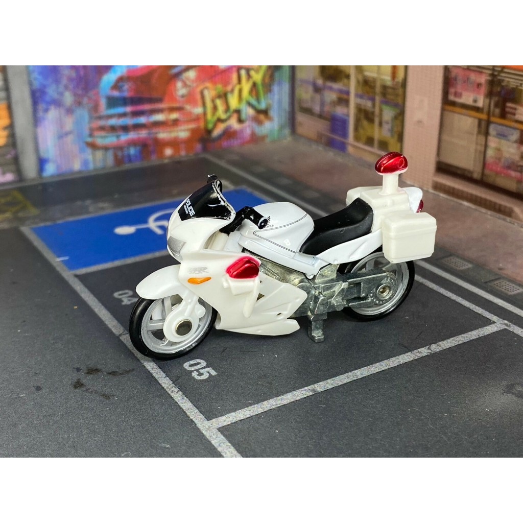 TOMICA-A14-無盒戰損-HONDA VFR警用重機 白