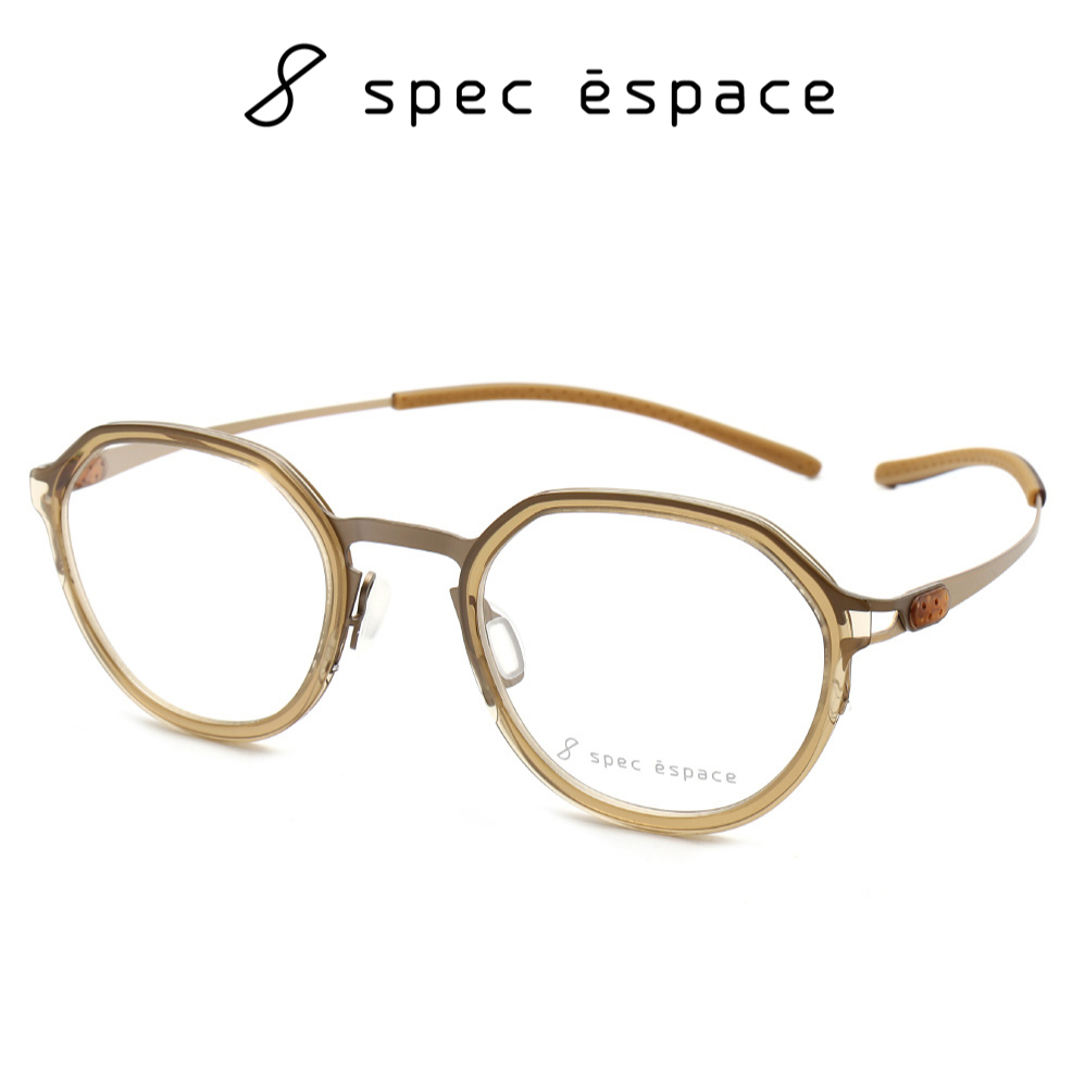 日本 spec espace 眼鏡 ES-2373 C2 (透棕) 鏡框 鏡架 B鈦【原作眼鏡】