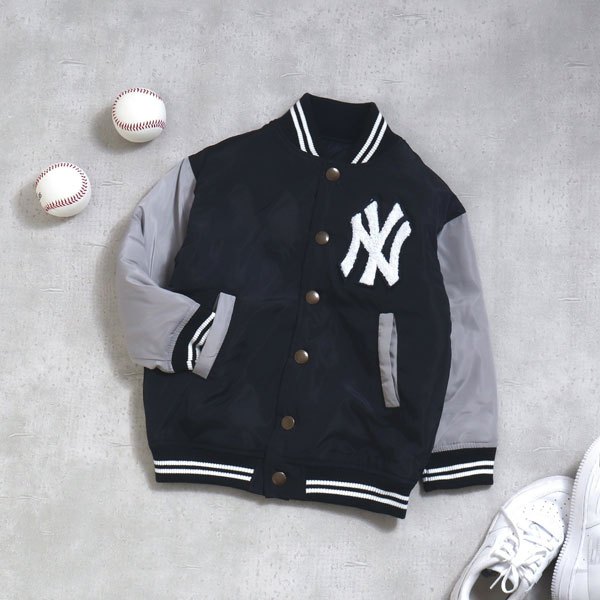 【現貨】【23AW】日本童裝 BREEZE MLB大聯盟聯名款 NY洋基刺繡棒球外套 中棉 男童 女童夾克