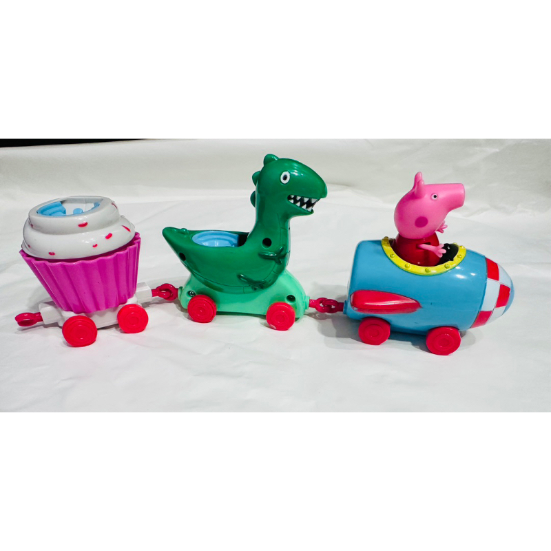 [二手] 佩佩豬 歡樂跑跑車 蒸汽火車 英國 wow toys 費雪 fisher price 寶寶積木盒 形狀配對