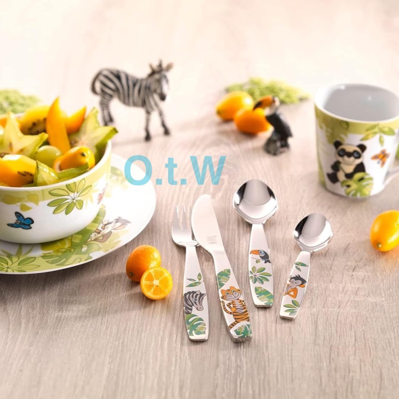 【O.t.W】現貨免運！德國雙人牌 Zwilling 叢林系列兒童不銹鋼餐具四件組 學齡餐具 刀子叉子湯匙↘$1299