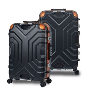 日本GripMaster 24吋 霧黑橘框 王者雙把手硬殼鋁框行李箱 GM1330 R55201
