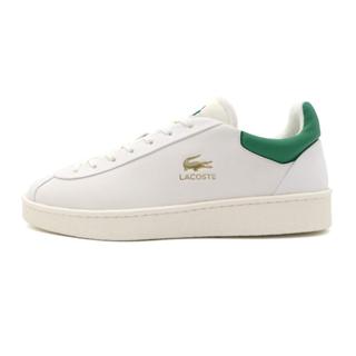 Lacoste Baseshot 法國鱷魚 白綠 皮革 休閒鞋 男款 B4746【新竹皇家47SMA0040】