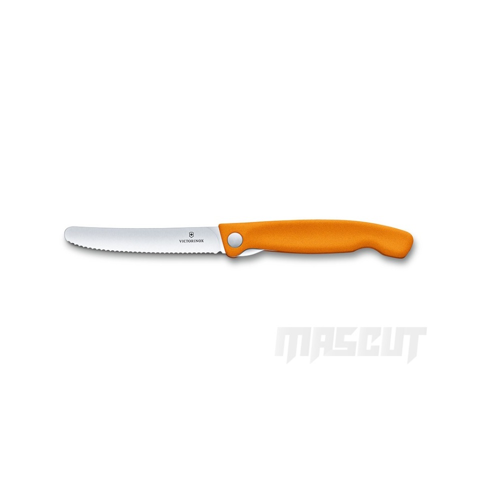宏均-VICTORINOX 瑞士折疊水果刀/齒刃/橘色-(不二價)水果刀.廚刀.番茄刀.料理刀