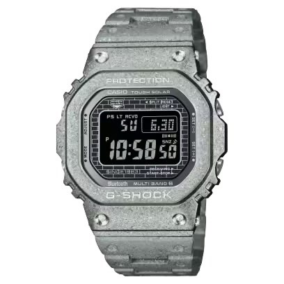 【柏儷鐘錶】CASIO G-Shock 方形電子錶 太陽能 電波校正 藍芽連線 金屬錶帶 GMW-B5000PS-1