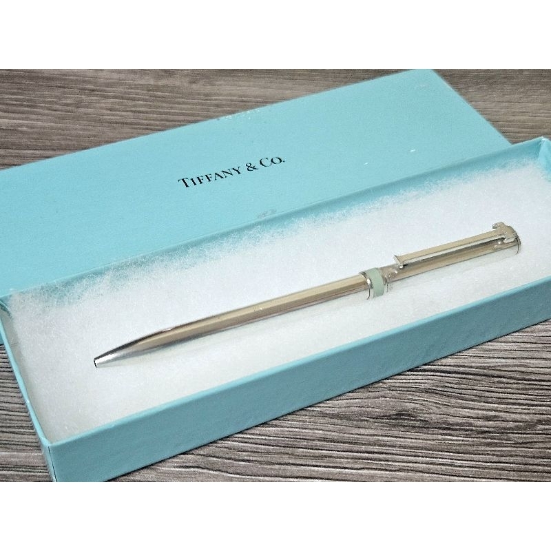 太多的幸福報到 拚湊愛的美妙 Tiffany &amp; Co.925純銀 中圈蒂芬尼藍原子筆 附盒