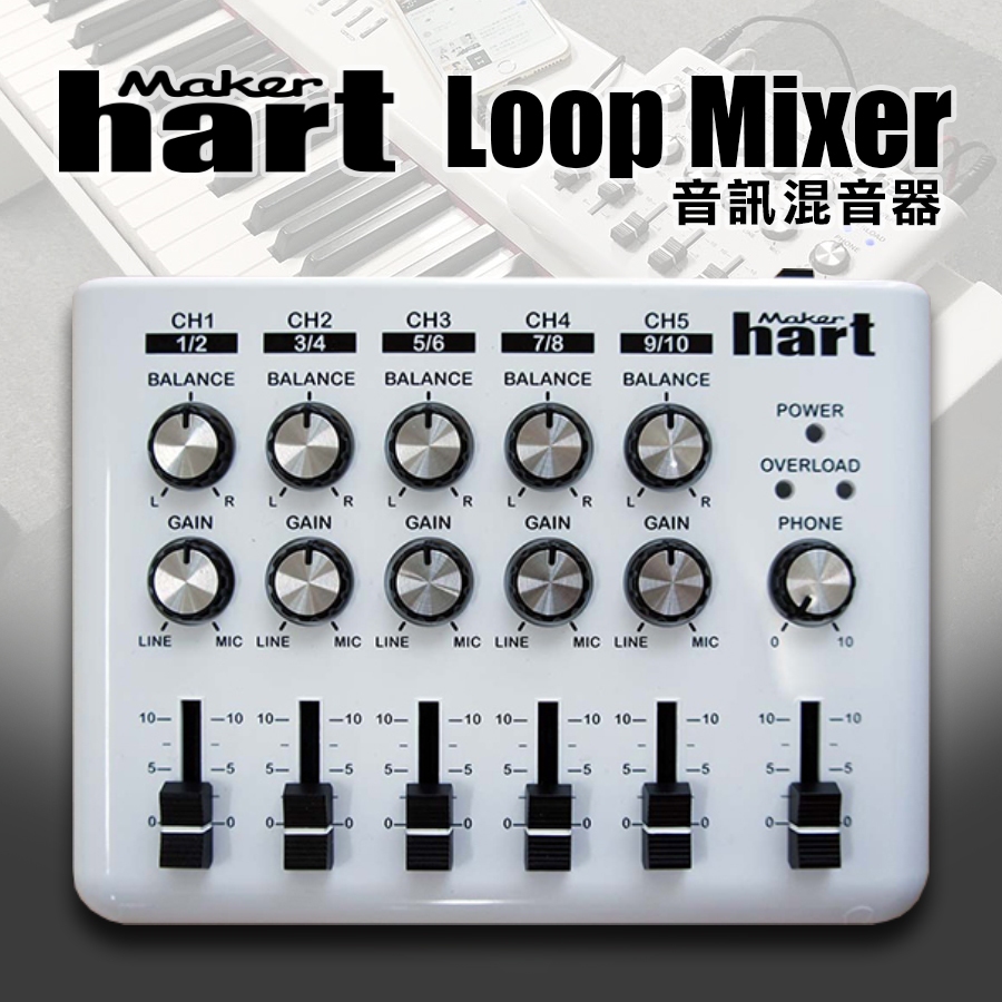 【有購豐-免運費】Makerhart Loop Mixer audio mixer 立體聲5輸入／2輸出音訊混音器