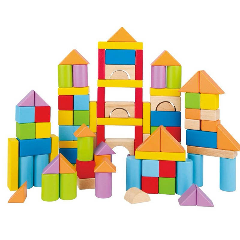 全新 德國 Hape 奇妙想像力木製積木桶101件組 正版 兒童 禮物 疊疊樂 親子 新年 玩具 益智 質感 生日 彌月