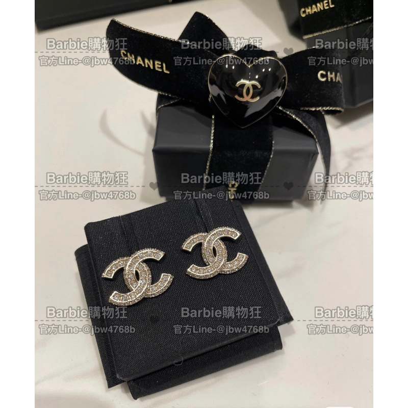 Chanel 正品現貨 A86504 經典款雙c水鑽耳環