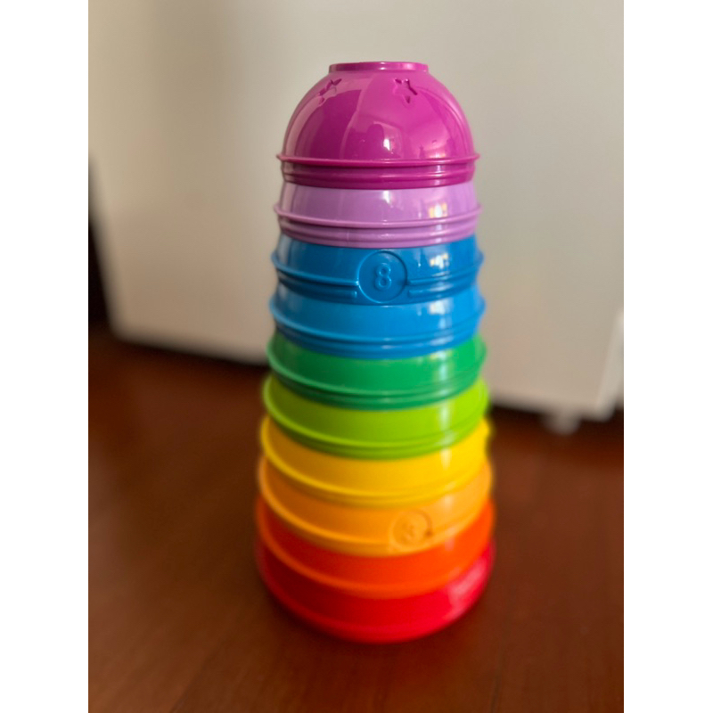 二手玩具 Fisher-Price 費雪 彩虹疊疊杯 親子 認識顏色 數字 組裝 幼兒教具