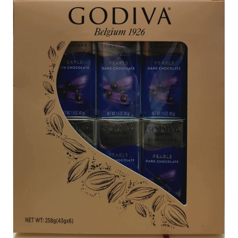 GODIVA 黑巧克力豆6盒裝禮盒