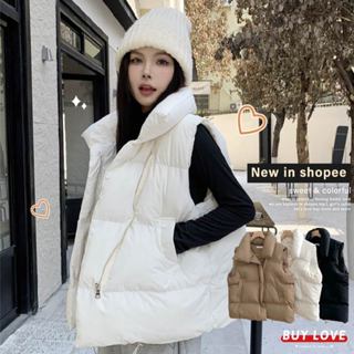 【買到戀愛】 超暖 韓版寬鬆 拉鍊鋪棉背心 羽絨背心 外搭背心 女裝外套 外套背心 外搭馬甲 【Y789】