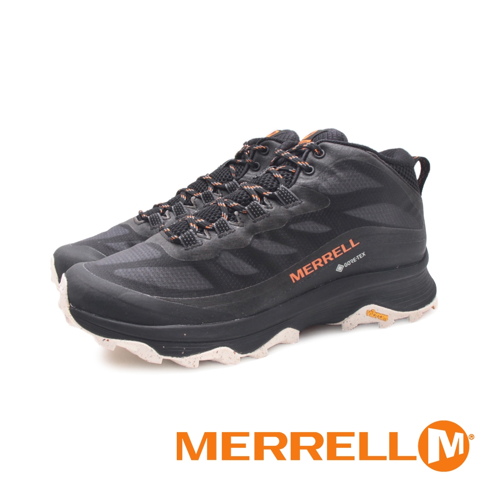 MERRELL(男)MOAB SPEED MID GORE-TEX防水中低筒健行運動鞋 男鞋-黑橘