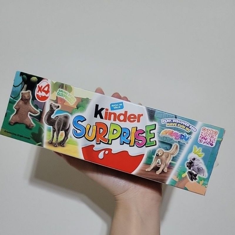 全新 機場限定 健達出奇蛋綜合包 四入裝 四顆裝 舊版 KINDER SURPRISE T4 巧克力 動物世界 玩具