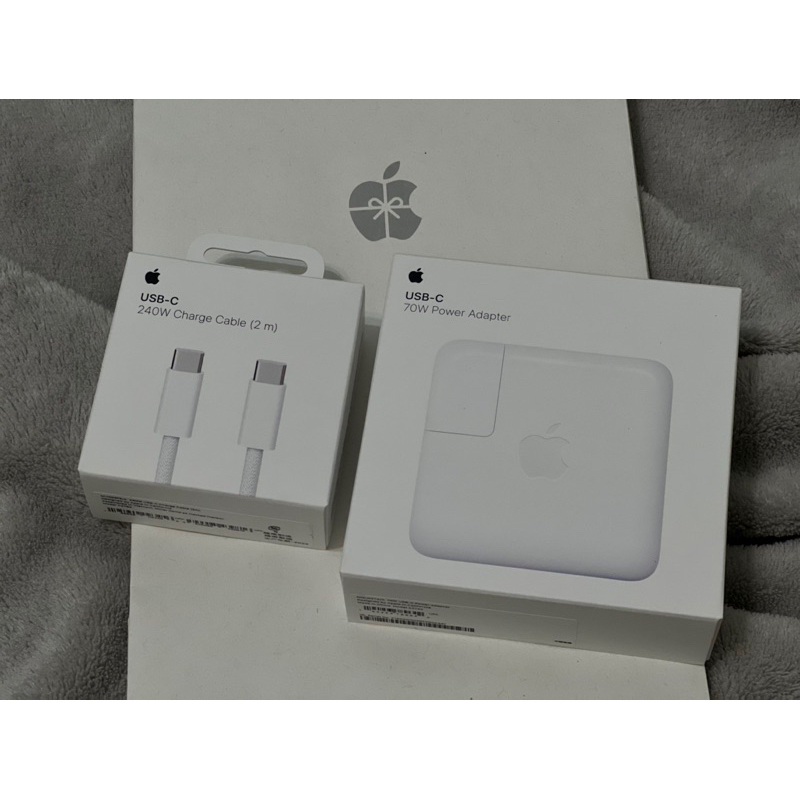 【Apple原廠】70w usb-c充電頭/電源轉接器、240w usb-c 充電線 (2m)