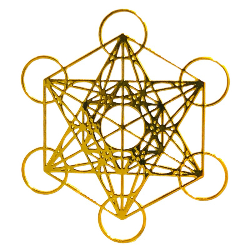 麥達昶立方體 梅塔特隆 3.5cm 神聖幾何金屬貼片 銅合金 能量符號 冥想 磁場 靈性提升轉化 奧剛 金字塔 材料
