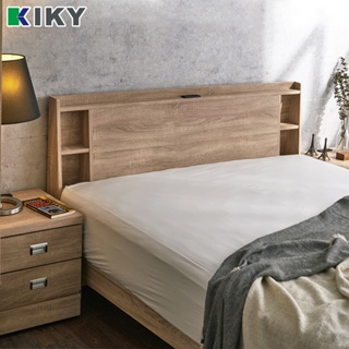 【KIKY】紫薇床頭片 可搭配各式床底 台灣製造｜附插座收納型床頭片✧單人、雙人、雙人加大✧
