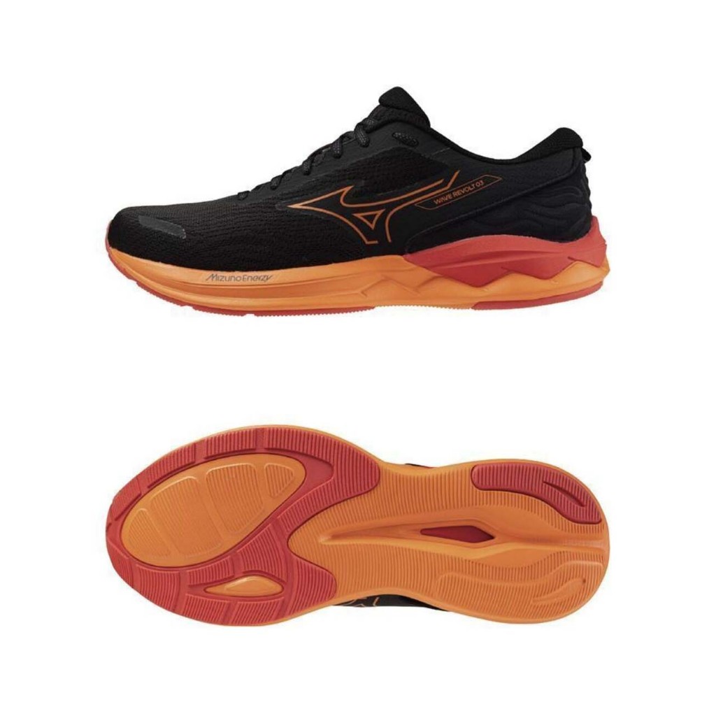 新寶島🈺📣 📣Mizuno Wave Revolt 3 男款 慢跑鞋 路跑鞋 緩震 黑橘 J1GC248101