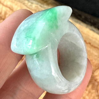 天然緬甸玉翡翠A貨馬鞍戒 玉戒指 翡翠戒指 1616