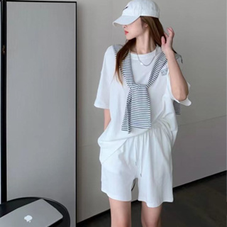 雅麗安娜 兩件套 套裝 運動套M-2XL短袖短褲運動服套裝夏季韓版寬鬆酷酷風百搭休閒兩件套MB090-96637.