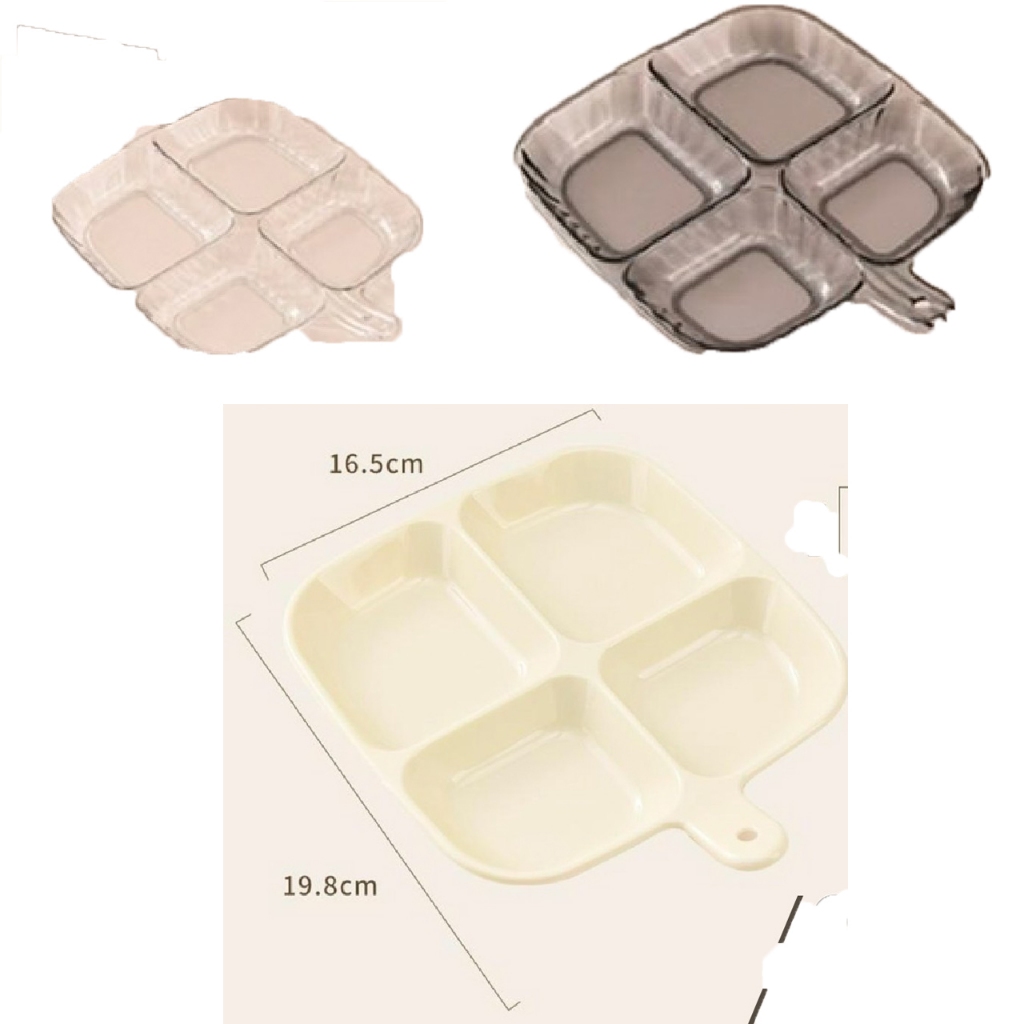 生活用品 四格分格餐盤 顏色隨機 分格盤子 早餐餐具 分餐盤 分隔盤 食材收納盤 餐具 餐盒分格保鮮盒