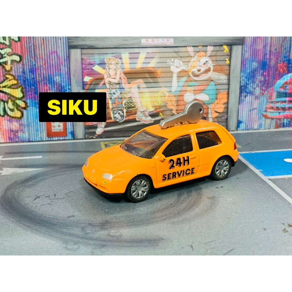 ★他牌-C01-無盒二手-SIKU 福斯VW GOLF行動鑰匙服務車 橘