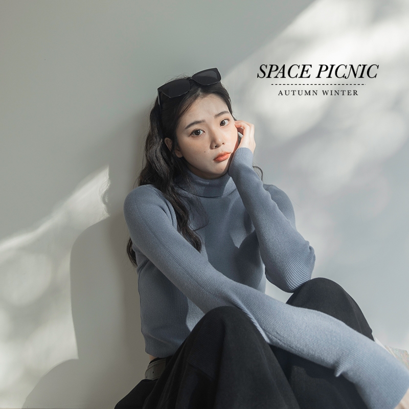 [明天出貨] Space Picnic｜高領短版針織上衣-6色(現貨)【C23121082】