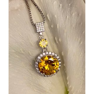 莫桑鑽石10克拉黃色燦爛美麗項鍊