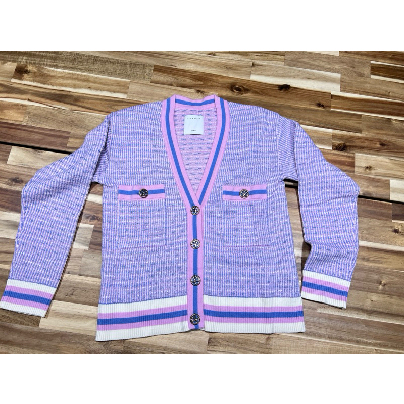 二手 Sandro 羊毛針織外套9.9新 超粉嫩的粉色