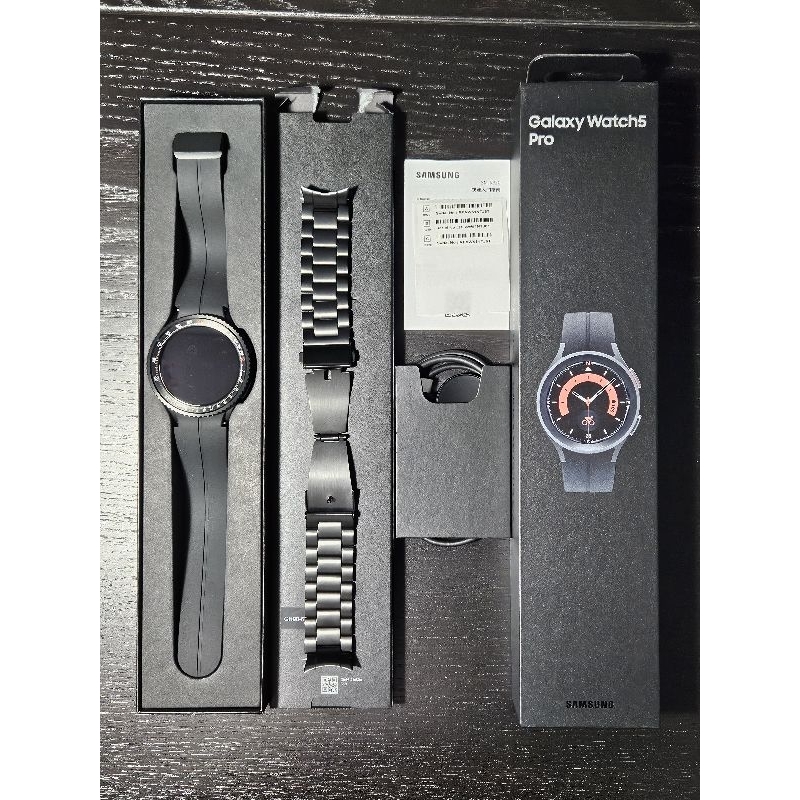 【二手極新】 三星 Galaxy Watch 5 pro 45mm 贈鈦金屬錶帶和不鏽鋼錶圈