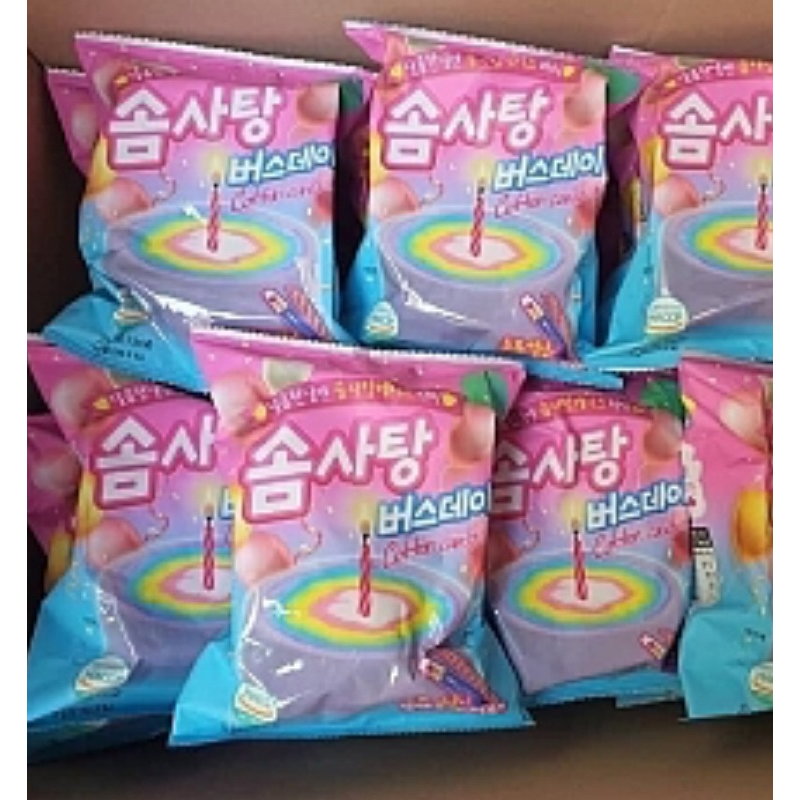 韓國  元祖棉花糖蛋糕 彩虹棉花糖（附火柴蠟燭）