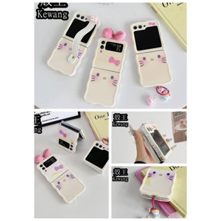 蝴蝶結腕帶立體凱蒂貓Samsung Galaxy 三星Z Flip3 4 5摺疊手機殼 Galaxy ZFlip6保護殼