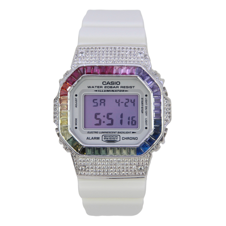 [Shinecollectionhk] DW-5600MW-7 彩虹淺紫顯示屏手錶 改裝G-SHOCK手錶 閃爍飾品