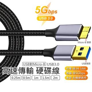 USB 3.0 Micro-B 硬碟 高速 傳輸線 編織線 Type-C 5Gbps 適用於 三星 WD 威剛 創建 等