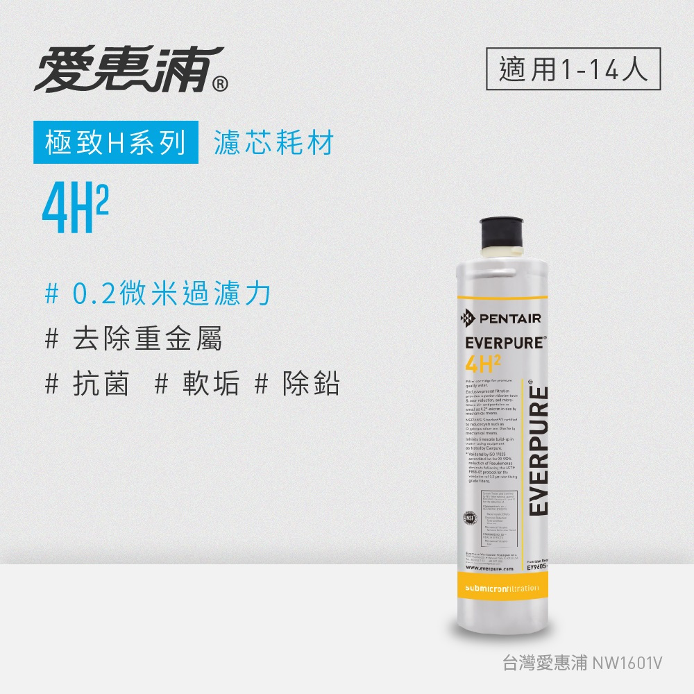 愛惠浦 EVERPURE 4H2活性碳濾芯(DIY更換免運費/送原廠提袋/刷卡分期0利率)