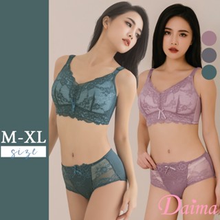 Daima黛瑪 蕾絲 中低腰 性感內褲 M-XL 透膚 唯美包臀小褲 彈力 曲線三色可選 3065