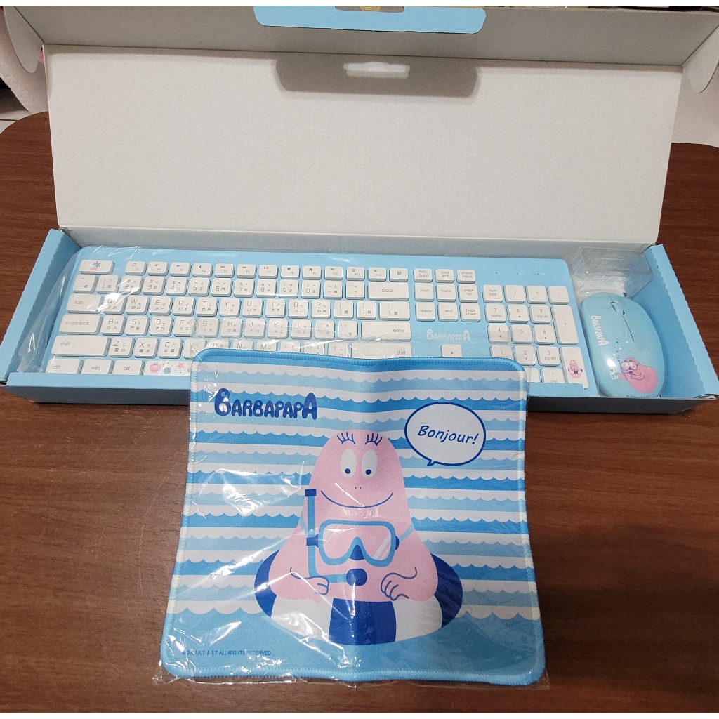 【泡泡先生】 全新品 [無線鍵盤+無線滑鼠+滑鼠墊] 1套3件組 正版授權 藍芽 鍵盤