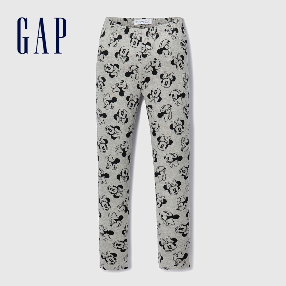 Gap 女童裝 Gap x Disney迪士尼聯名 印花鬆緊棉褲-灰色(793902)